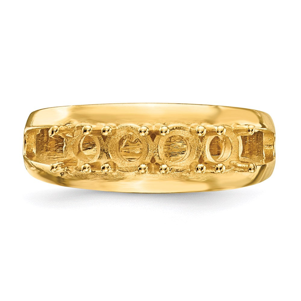 14k Polished 4-Stone Mothers Ring Mounting