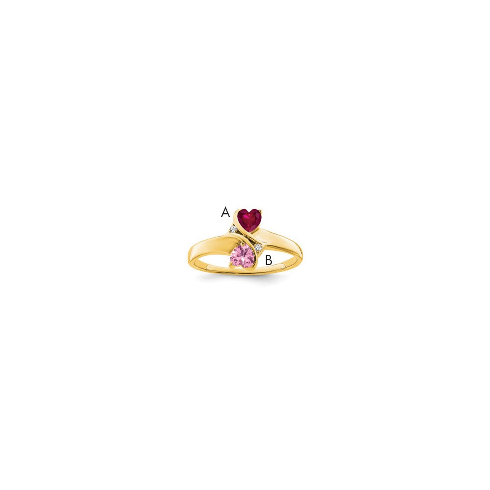 14k Synthetic Family Jewelry Ring