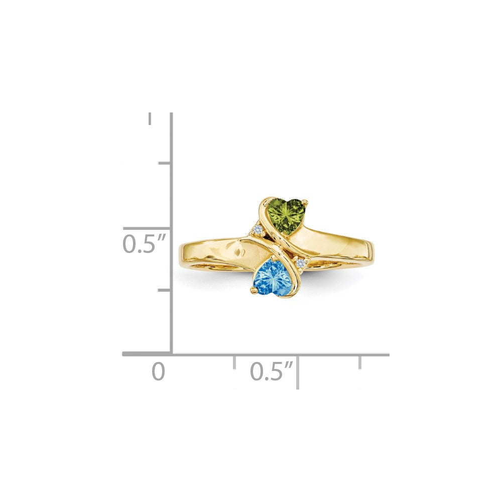 14k Synthetic Family Jewelry Ring
