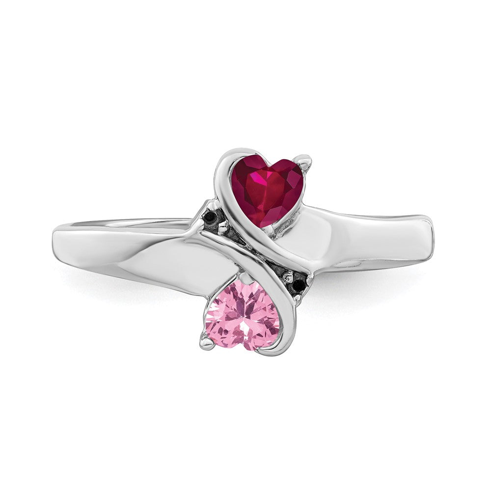 14k White Gold Synthetic Family Jewelry Ring