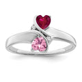 14k White Gold Synthetic Family Jewelry Ring