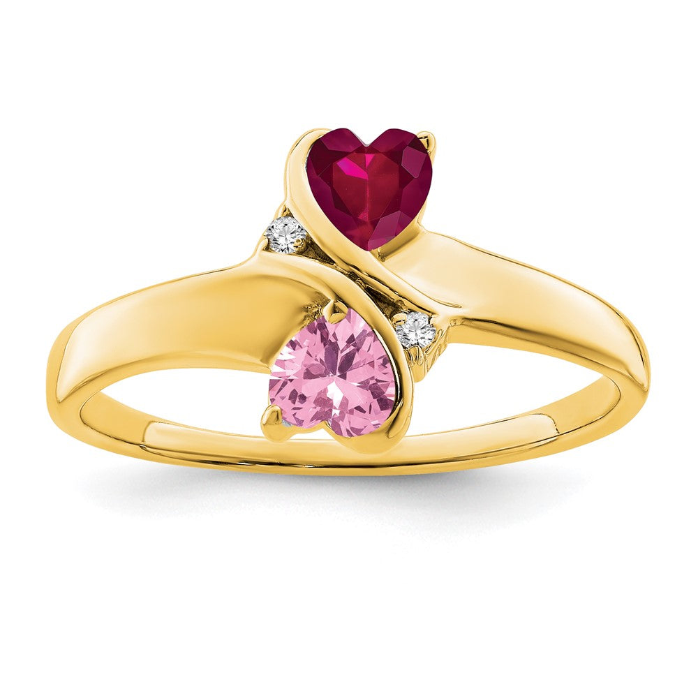 10k Synthetic Family Jewelry Ring