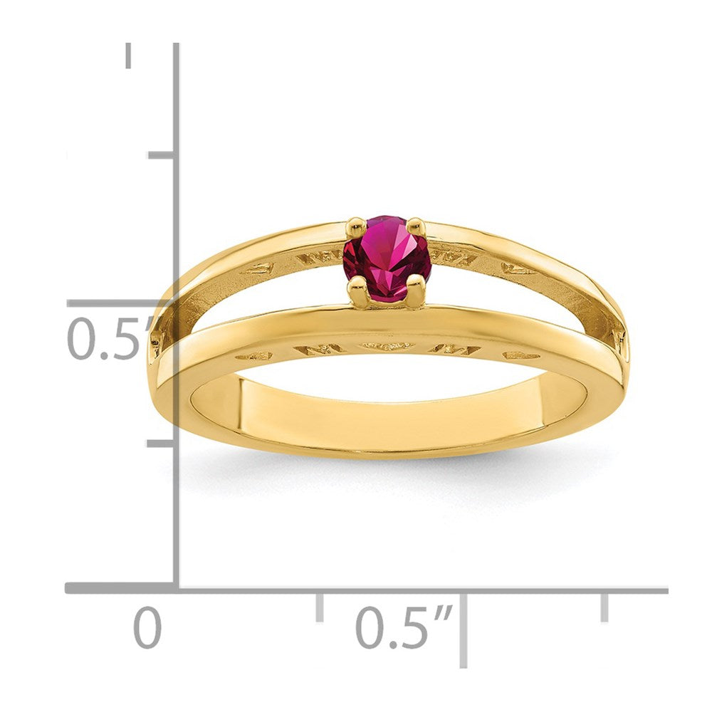 14k 3mm Synthetic Family Jewelry Ring