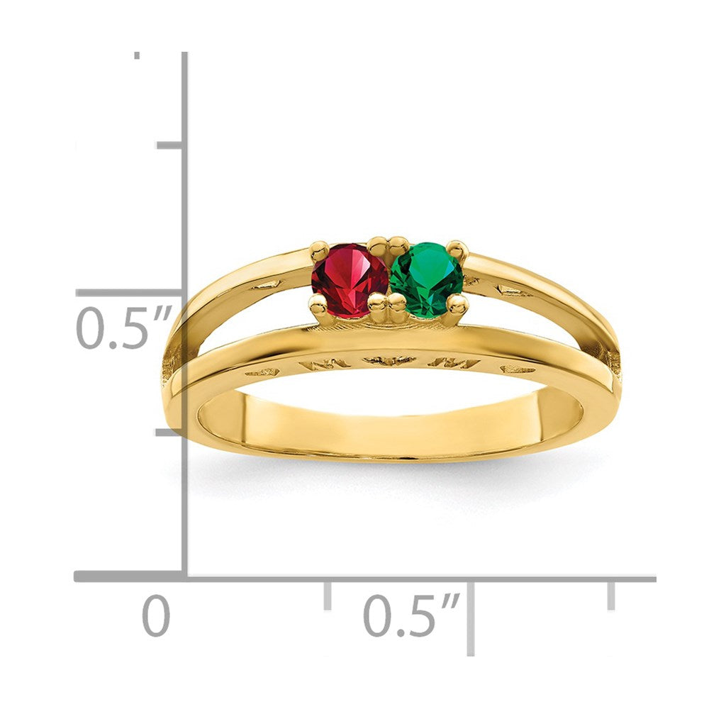 14k 3mm Synthetic Family Jewelry Ring