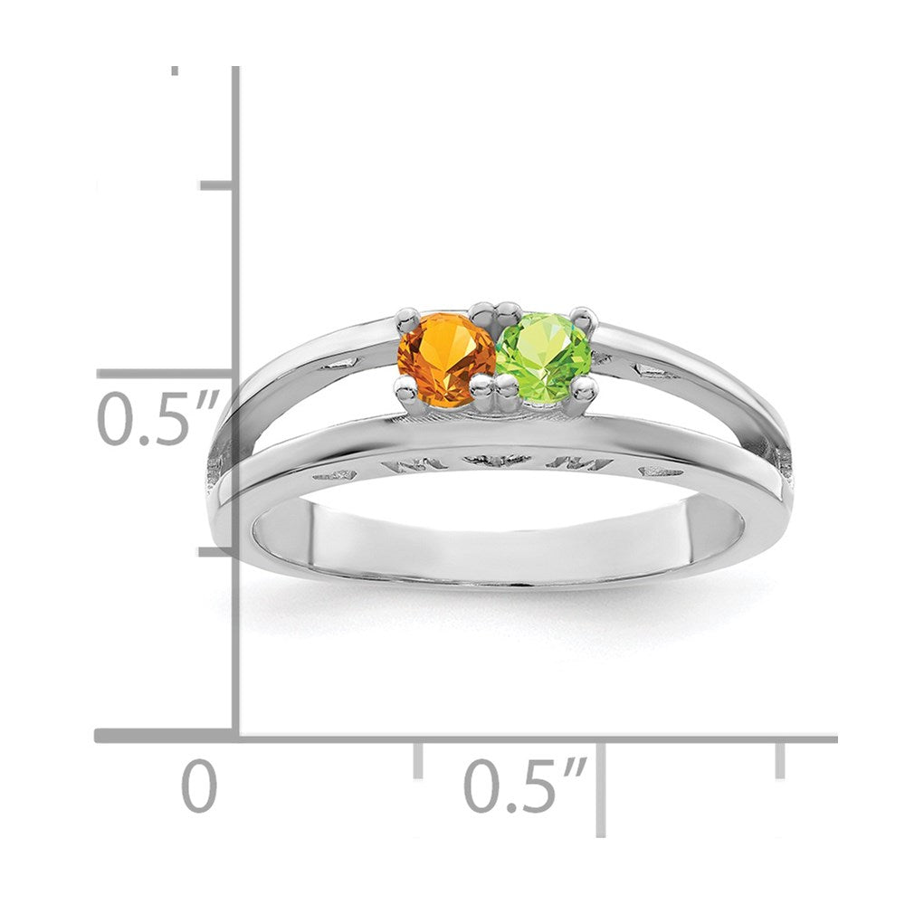 14k White Gold 3mm Genuine Family Jewelry Ring