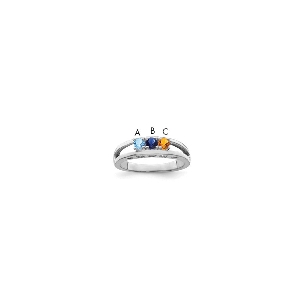 Sterling Silver Rhodium-plated Family Jewelry Mounting