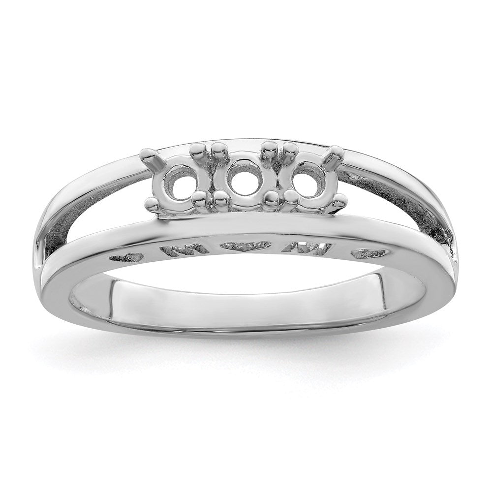 14k White Gold 3mm Synthetic Family Jewelry Ring