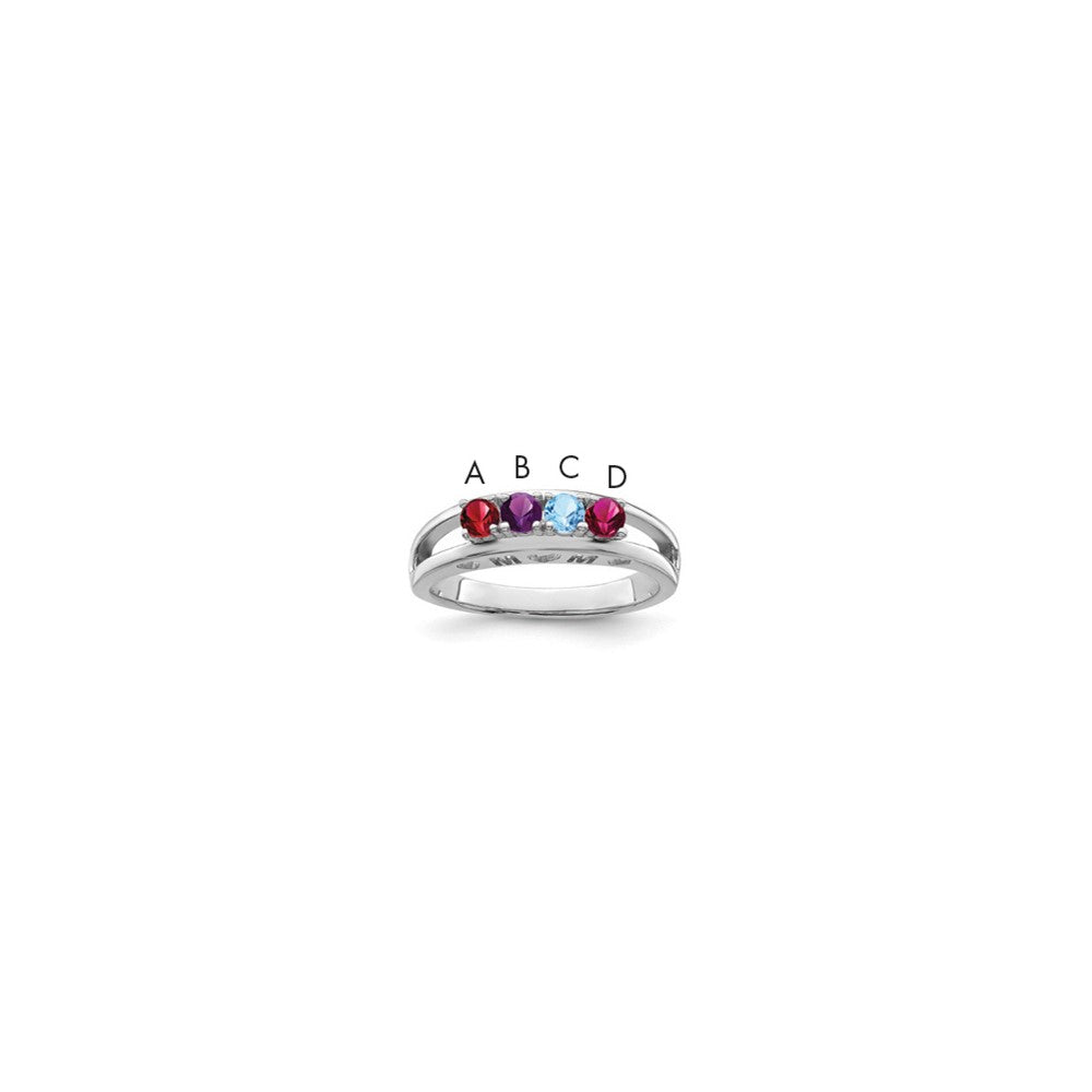 Sterling Silver Rhodium-plated Family Jewelry Mounting