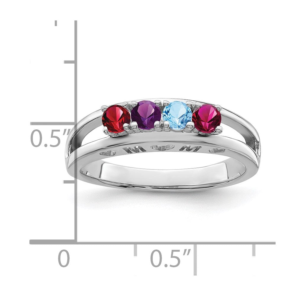 Sterling Silver Rhodium-plated Family Jewelry Mounting