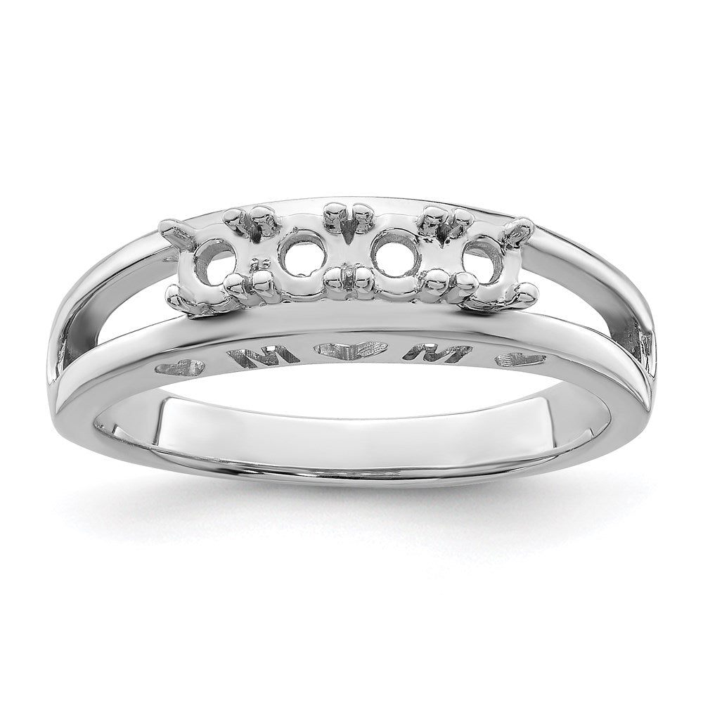 14k White Gold 3mm Synthetic Family Jewelry Ring