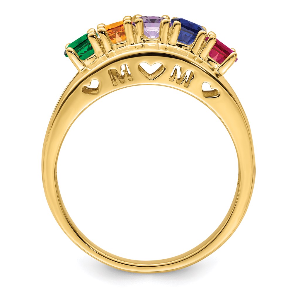14k 3mm Synthetic Family Jewelry Ring