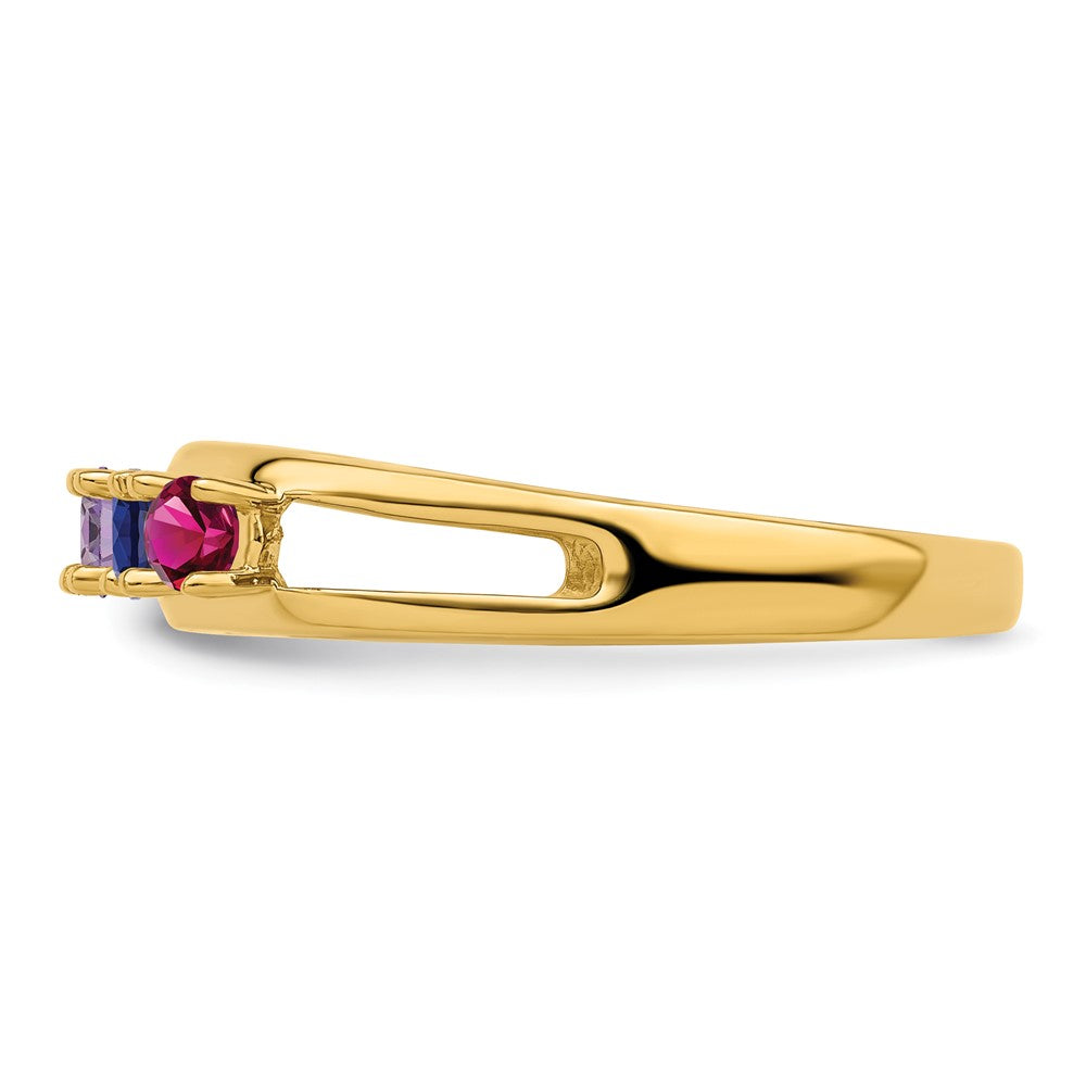 14k 3mm Synthetic Family Jewelry Ring