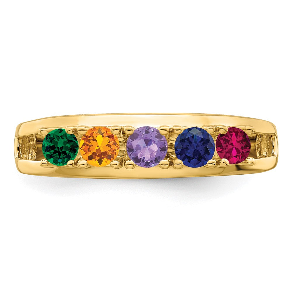 14k 3mm Synthetic Family Jewelry Ring