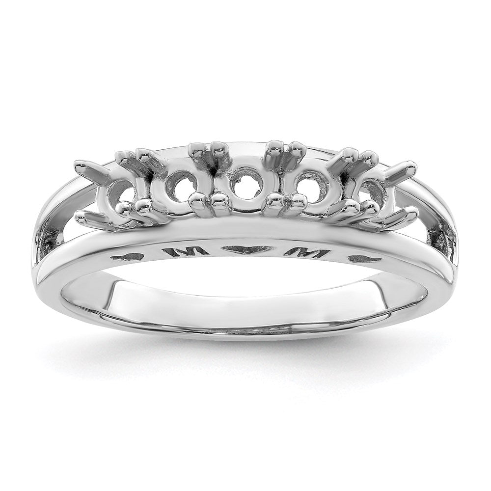 14k White Gold 3mm Synthetic Family Jewelry Ring