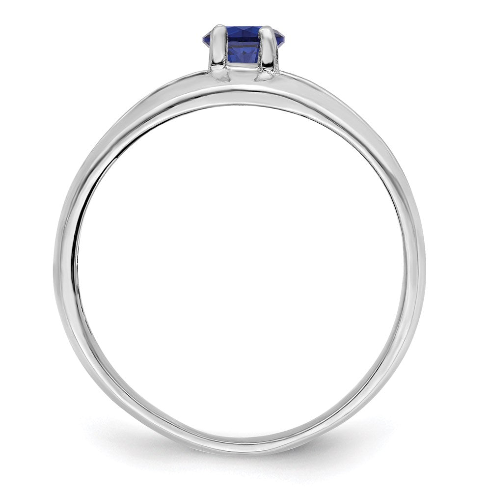 14k White Gold Polished 1-Stone Mothers Ring Mounting