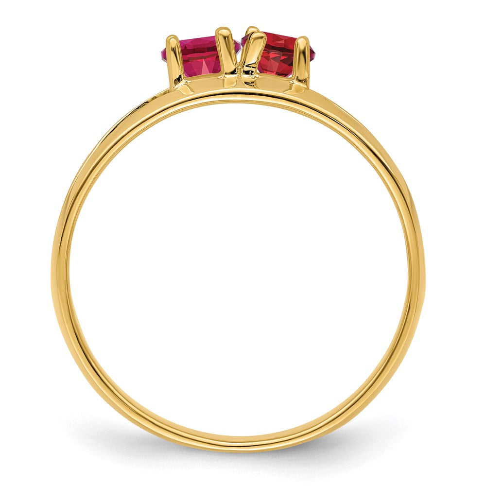 14k Genuine 2 Stone Mother's Ring