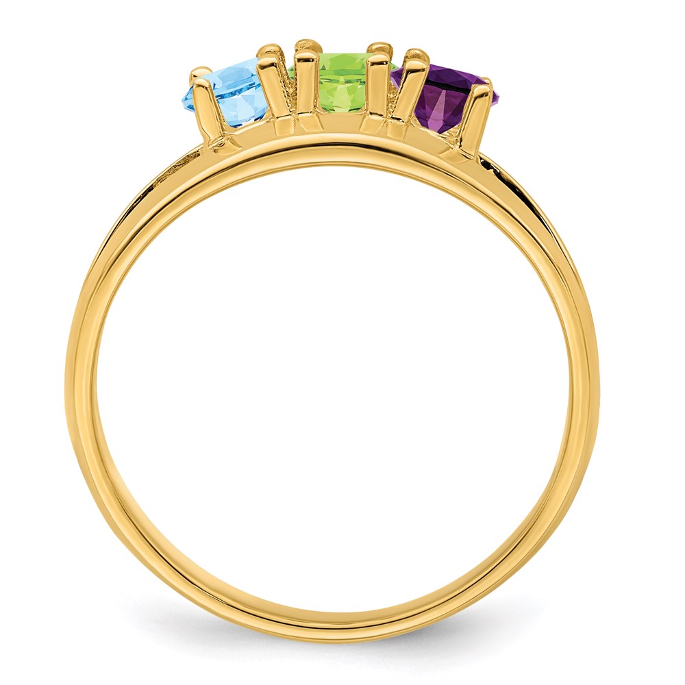14k Genuine 3 Stone Mother's Ring