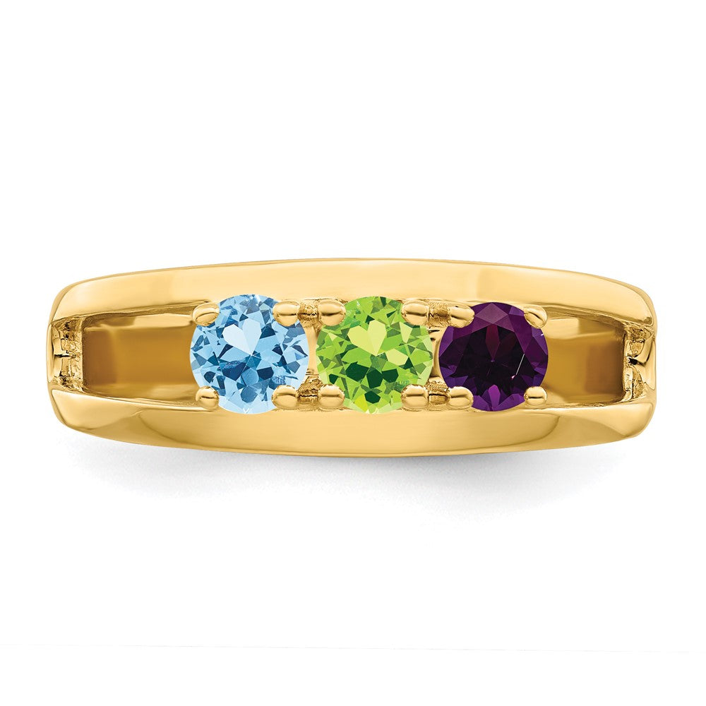 14k Synthetic Family Jewelry Ring