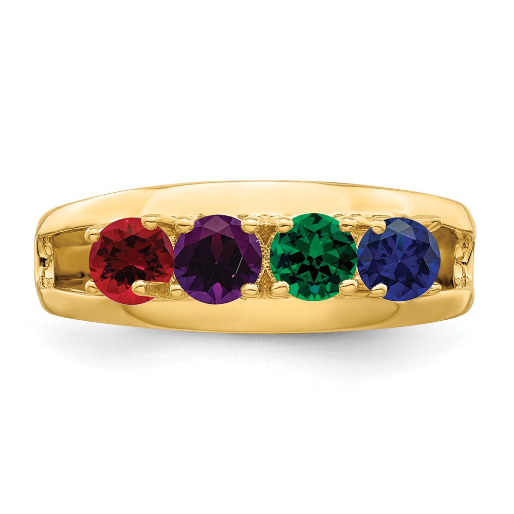 14k Synthetic Family Jewelry Ring
