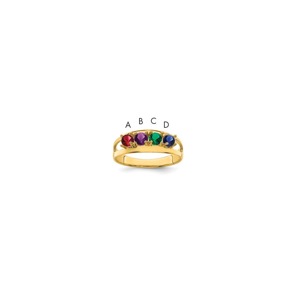 14k Synthetic Family Jewelry Ring