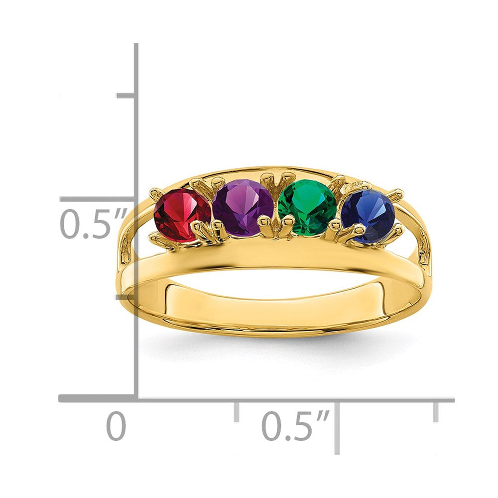 14k Genuine 4 Stone Mother's Ring