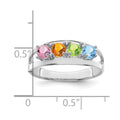 14k White Gold Genuine 4 Stone Mother's Ring