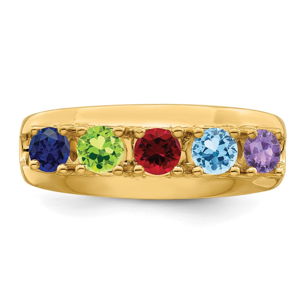 14k Genuine 5 Stone Mother's Ring