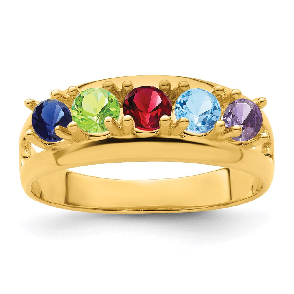 14k Genuine 5 Stone Mother's Ring