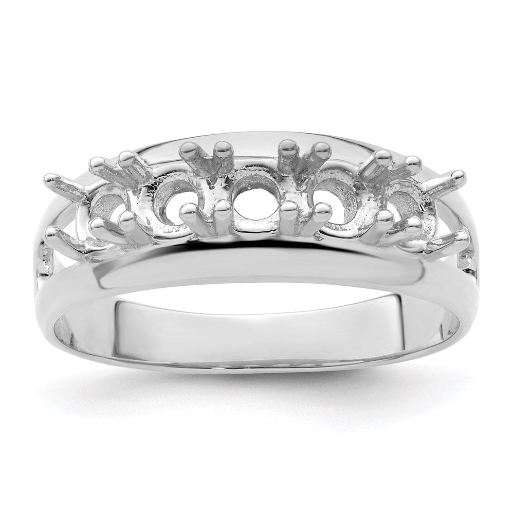 14k White Gold Synthetic Family Jewelry Ring
