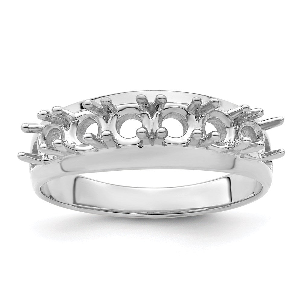 14k White Gold Synthetic Family Jewelry Ring