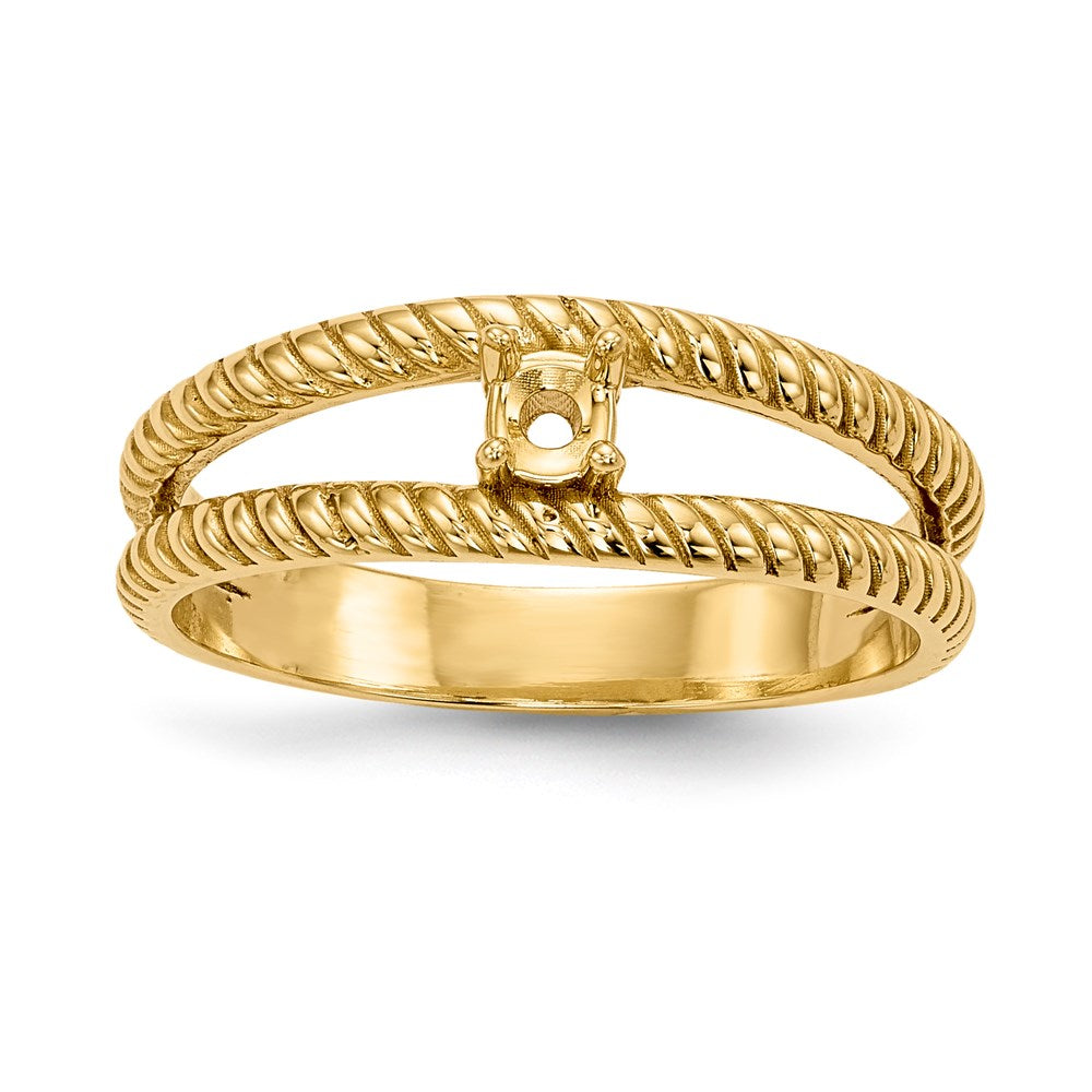 14k Polished 1-Stone Mothers Ring Mounting