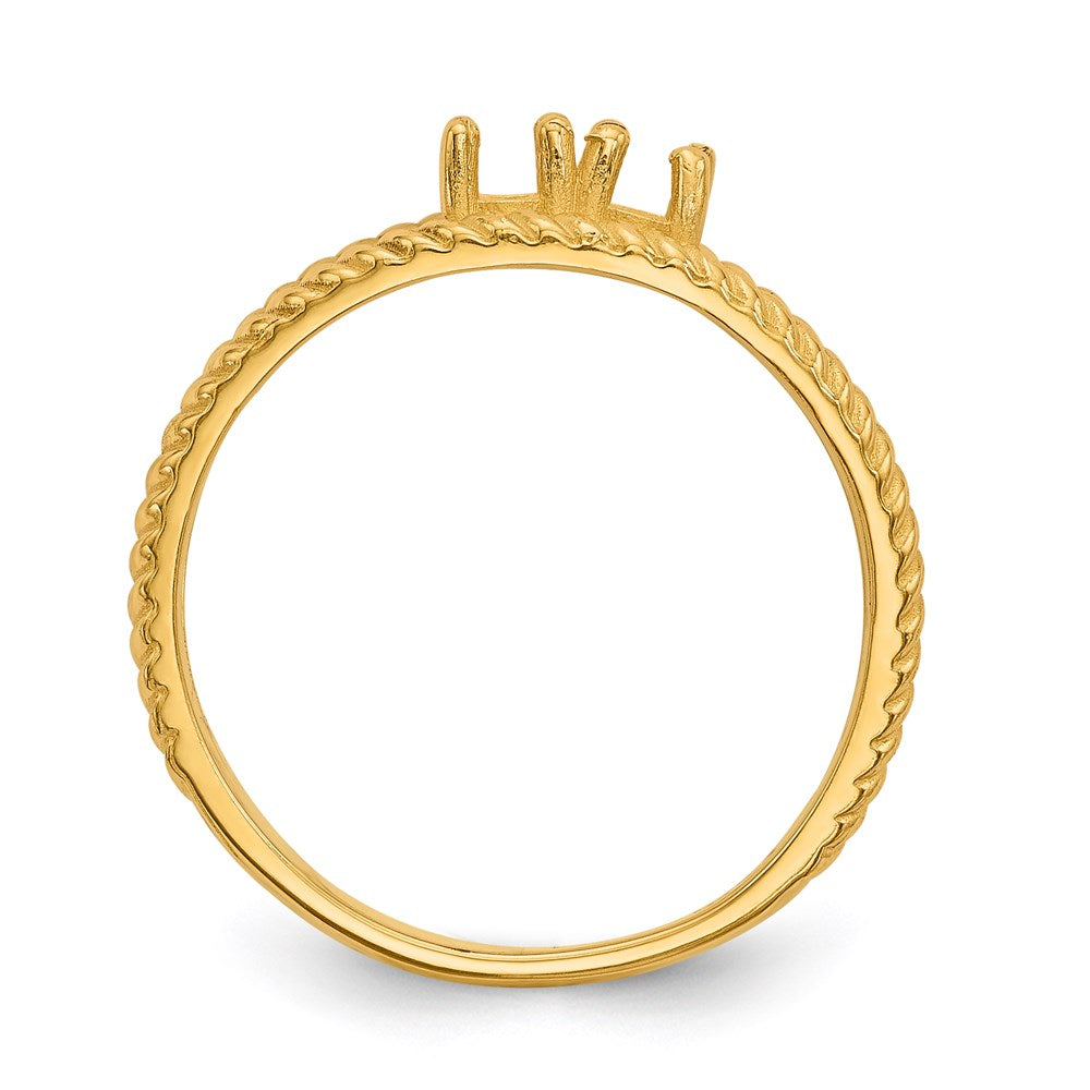 14k Polished 2-Stone Mothers Ring Mounting