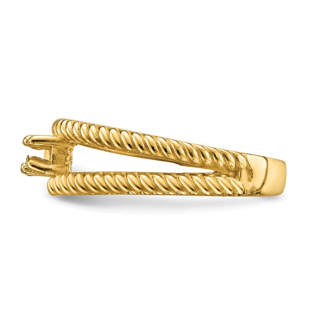 14k Polished 2-Stone Mothers Ring Mounting