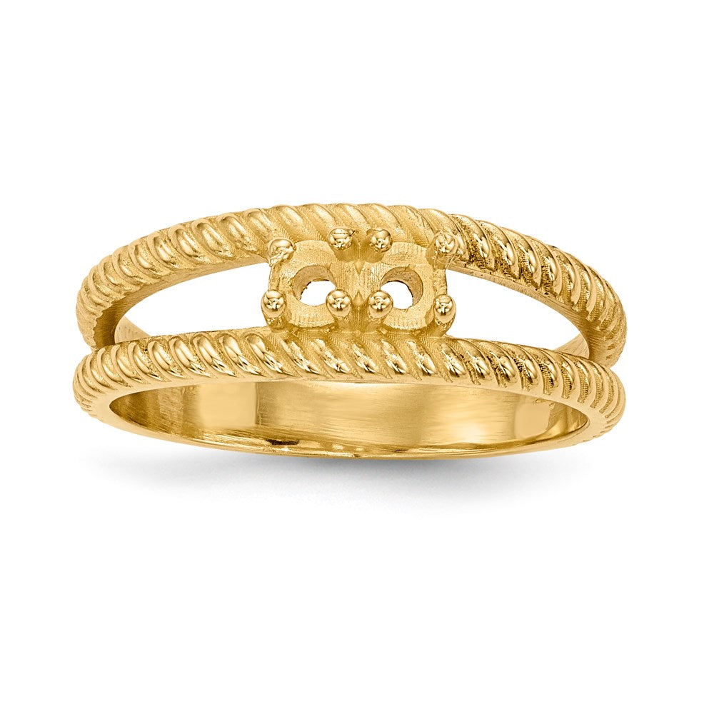 14k Polished 2-Stone Mothers Ring Mounting