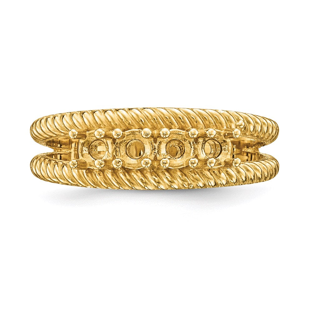 14k Polished 4-Stone Mothers Ring Mounting