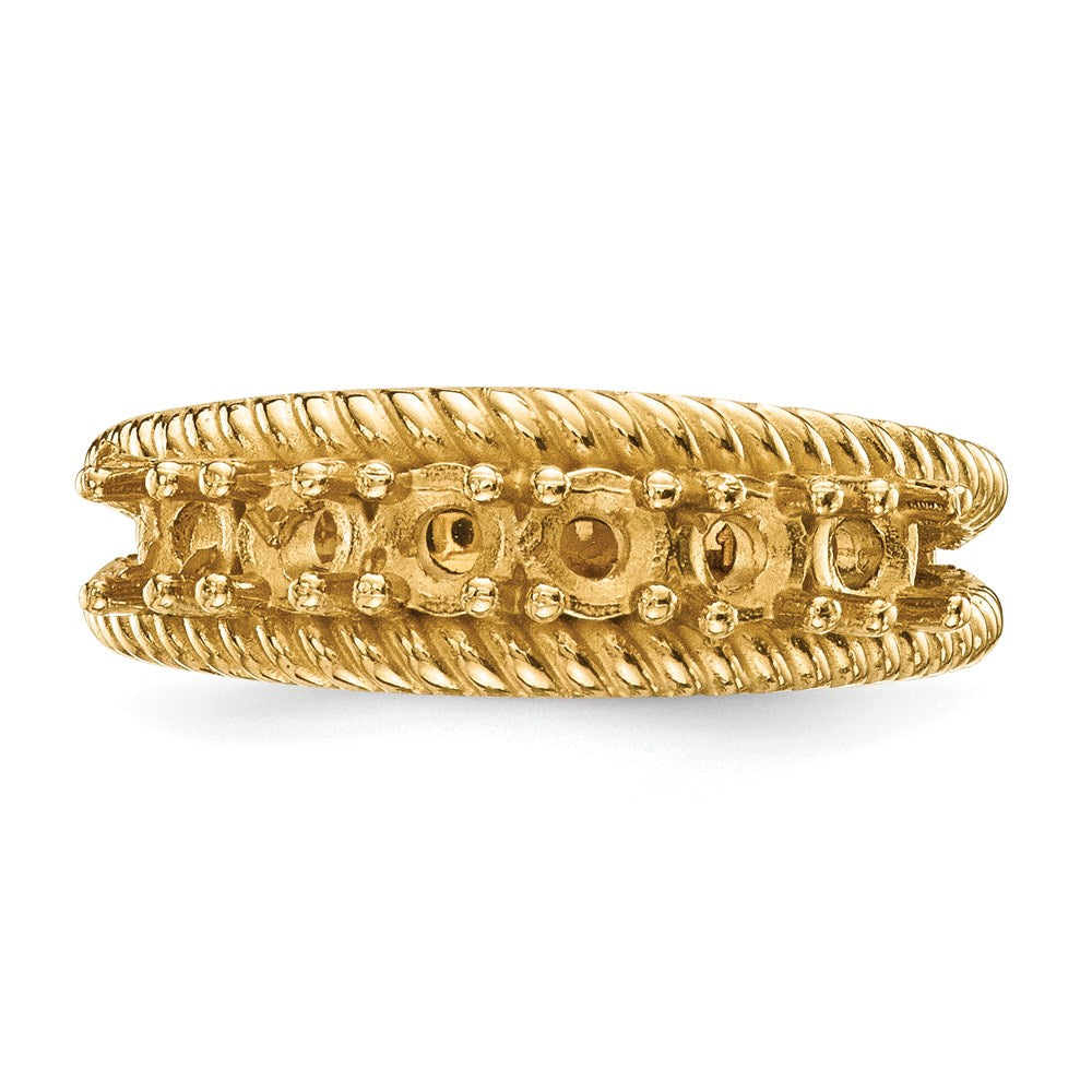 14k Polished 6-Stone Mothers Ring Mounting