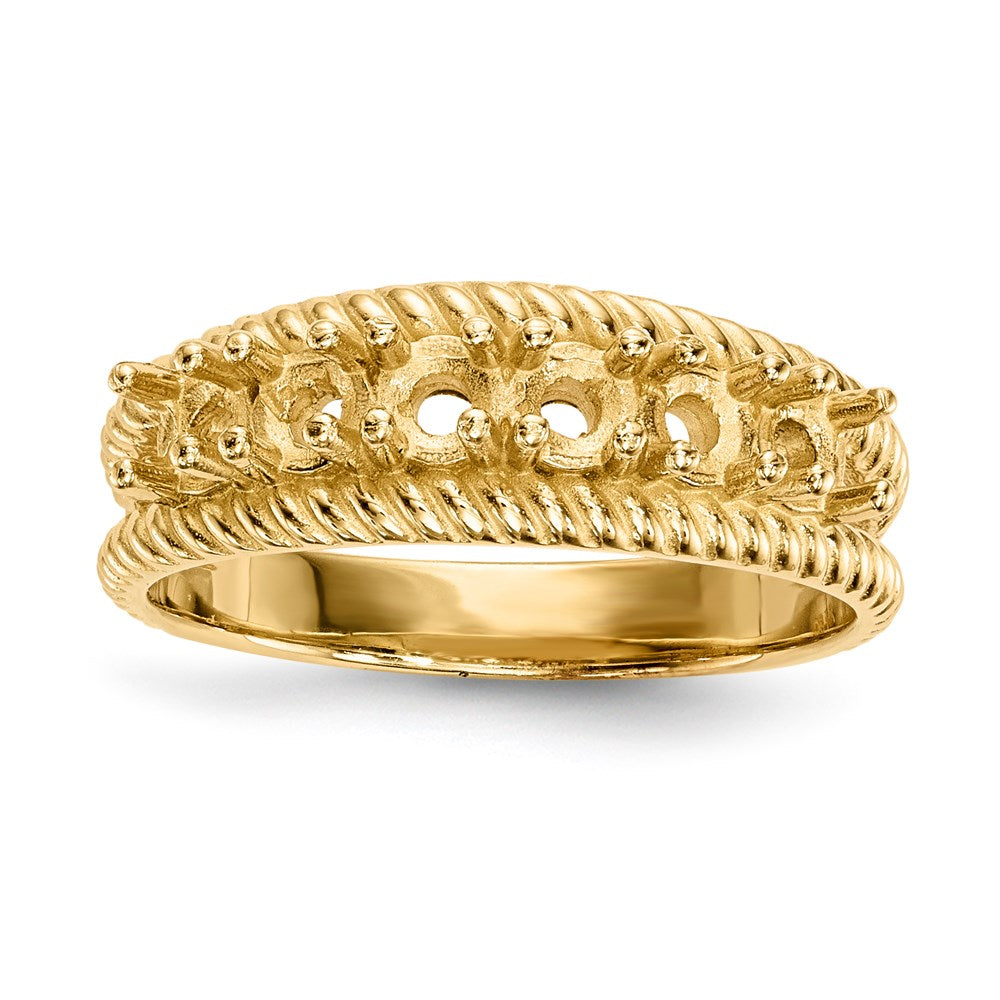 14k Polished 6-Stone Mothers Ring Mounting