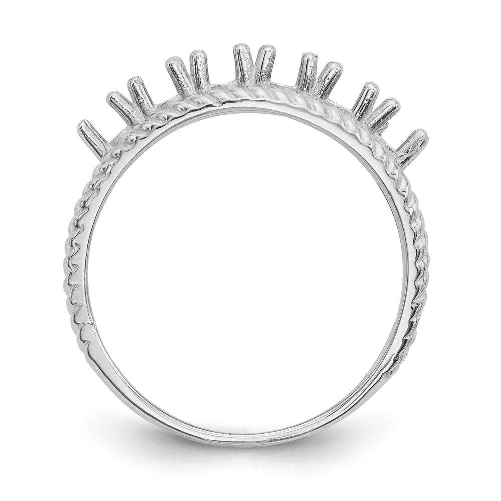 14k White Gold Polished 6-Stone Mothers Ring Mounting