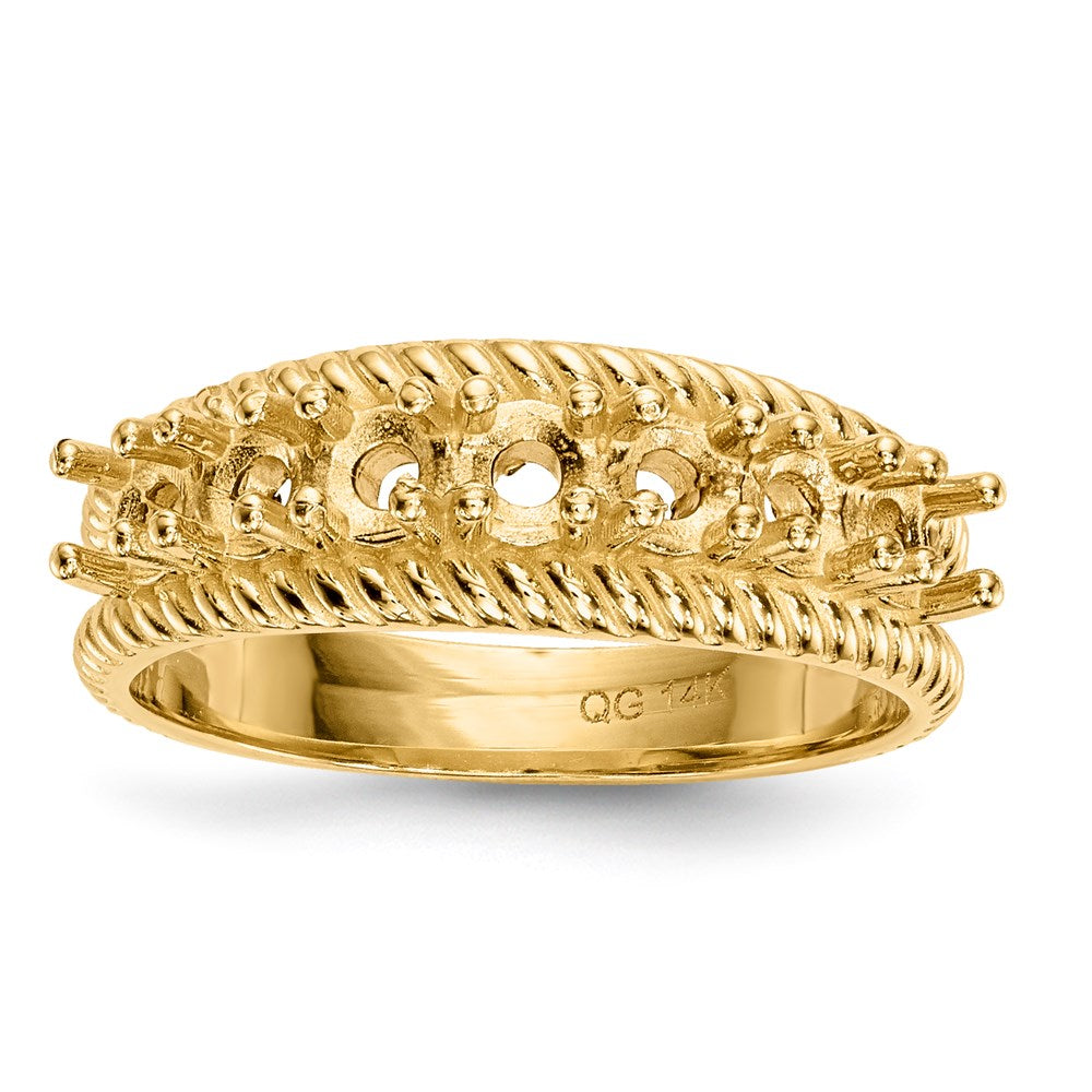14k Polished 7-Stone Mothers Ring Mounting