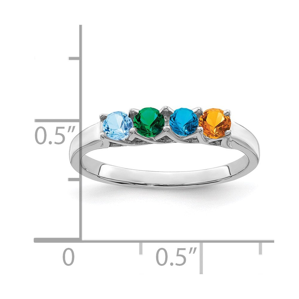Sterling Silver Rhodium-plated Family Jewelry Mounting