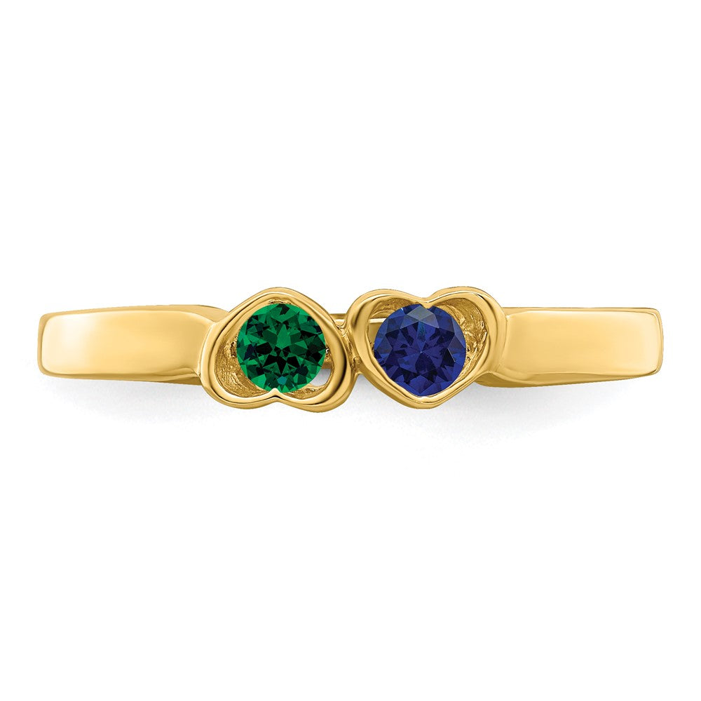 14k Genuine 2 Stone Mother's Ring
