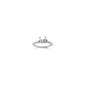 14k White Gold Synthetic Family Jewelry Ring