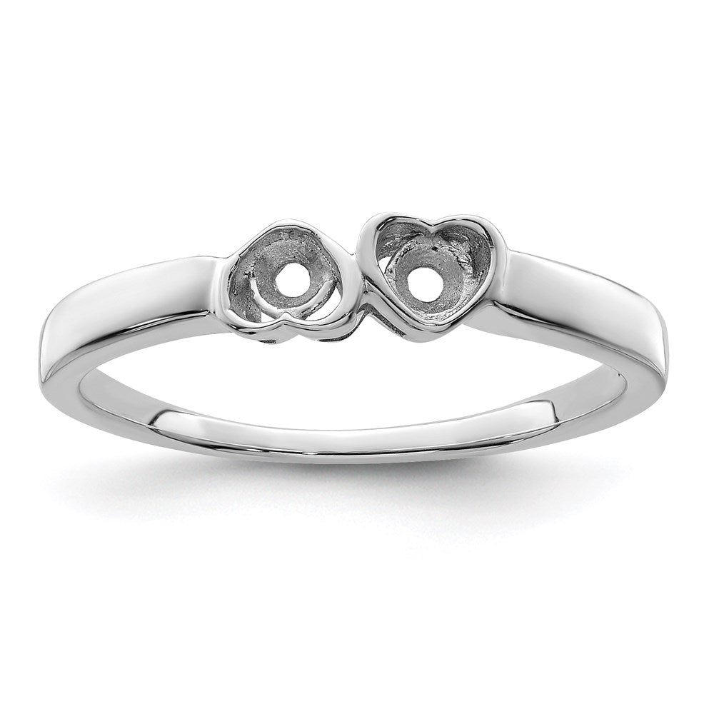 14k White Gold Genuine 2 Stone Mother's Ring