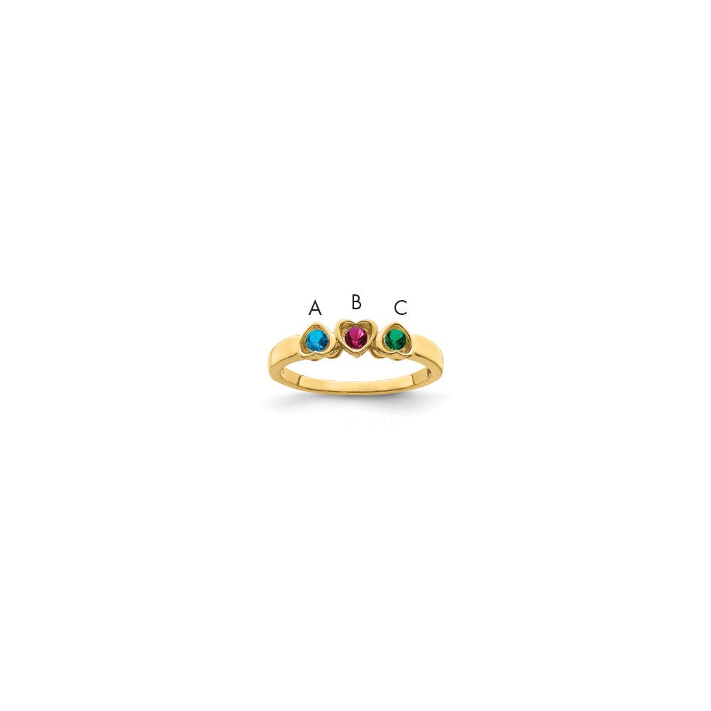 14k Genuine 3 Stone Mother's Ring