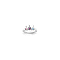 14k White Gold Synthetic Family Jewelry Ring