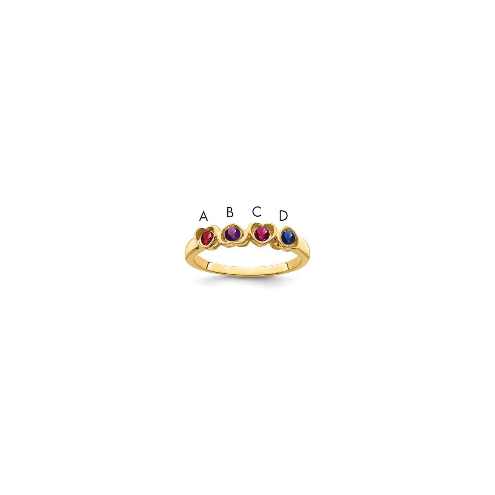 14k Genuine 4 Stone Mother's Ring