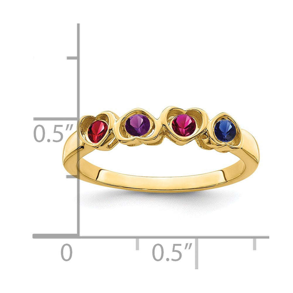 14k Synthetic Family Jewelry Ring