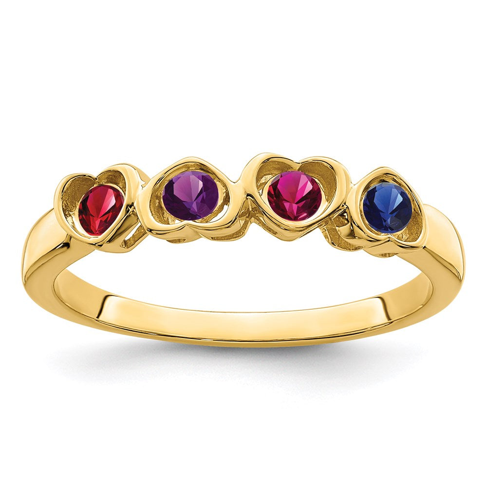 14k Genuine 4 Stone Mother's Ring