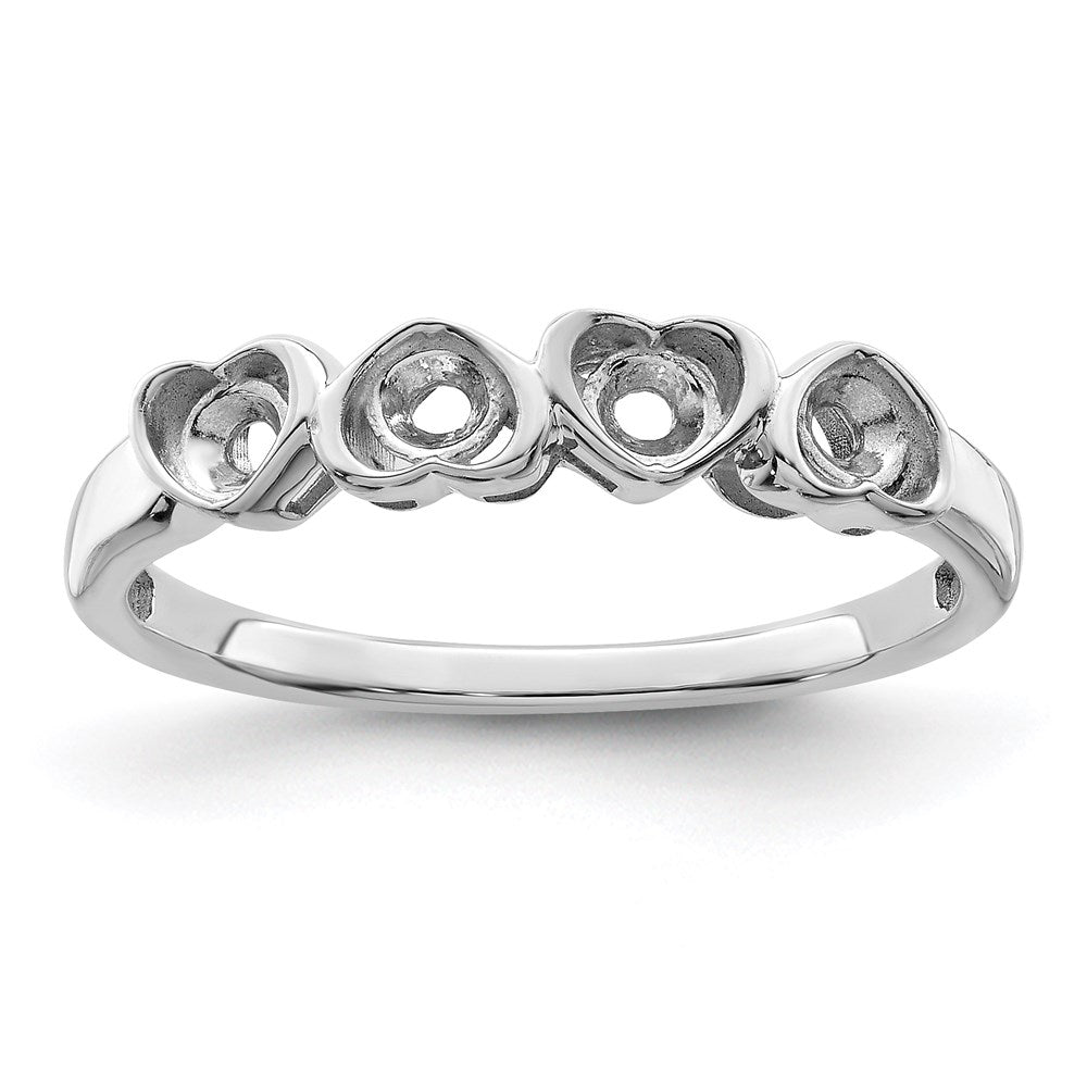 14k White Gold Genuine 4 Stone Mother's Ring