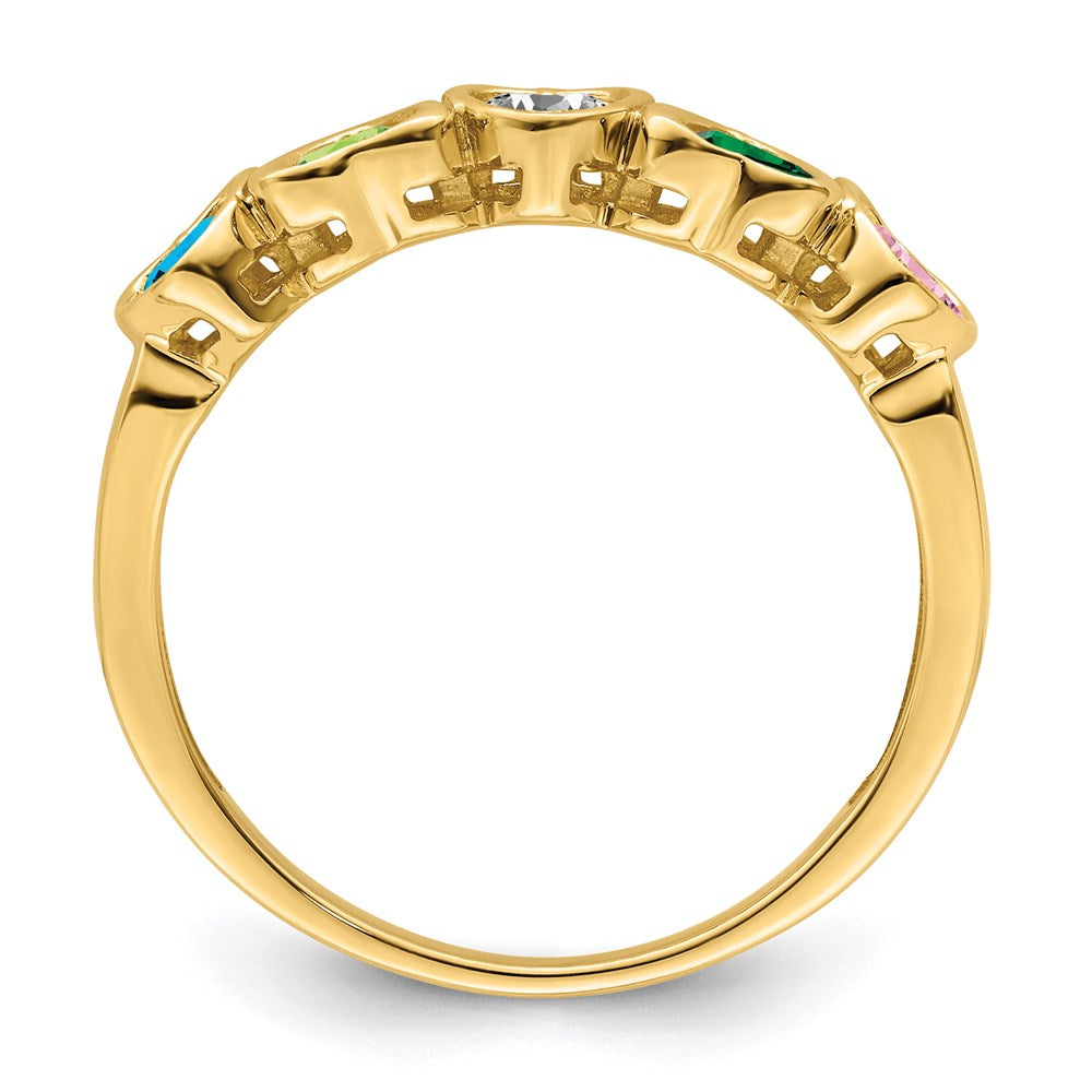 14k Genuine 5 Stone Mother's Ring